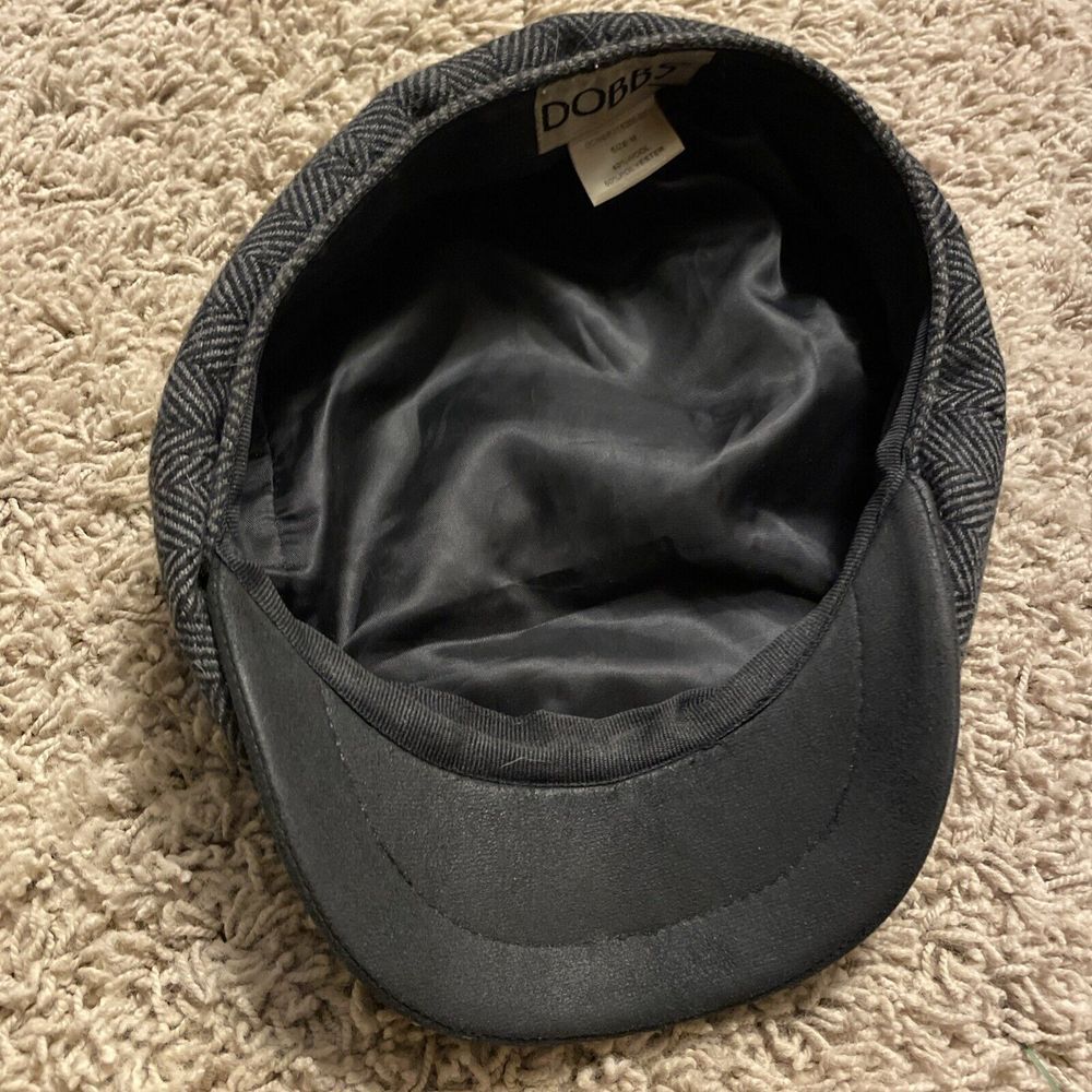 DOBBS NEWSBOY GOLF Medium GATZBY CAP Wool Polyester Black/gray - Picture 3 of 8